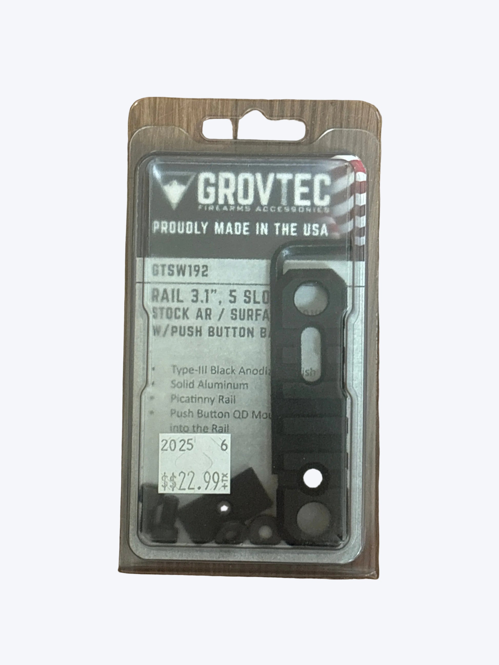 GrovTec 3.1" 5-Slot M-LOK Picatinny Rail