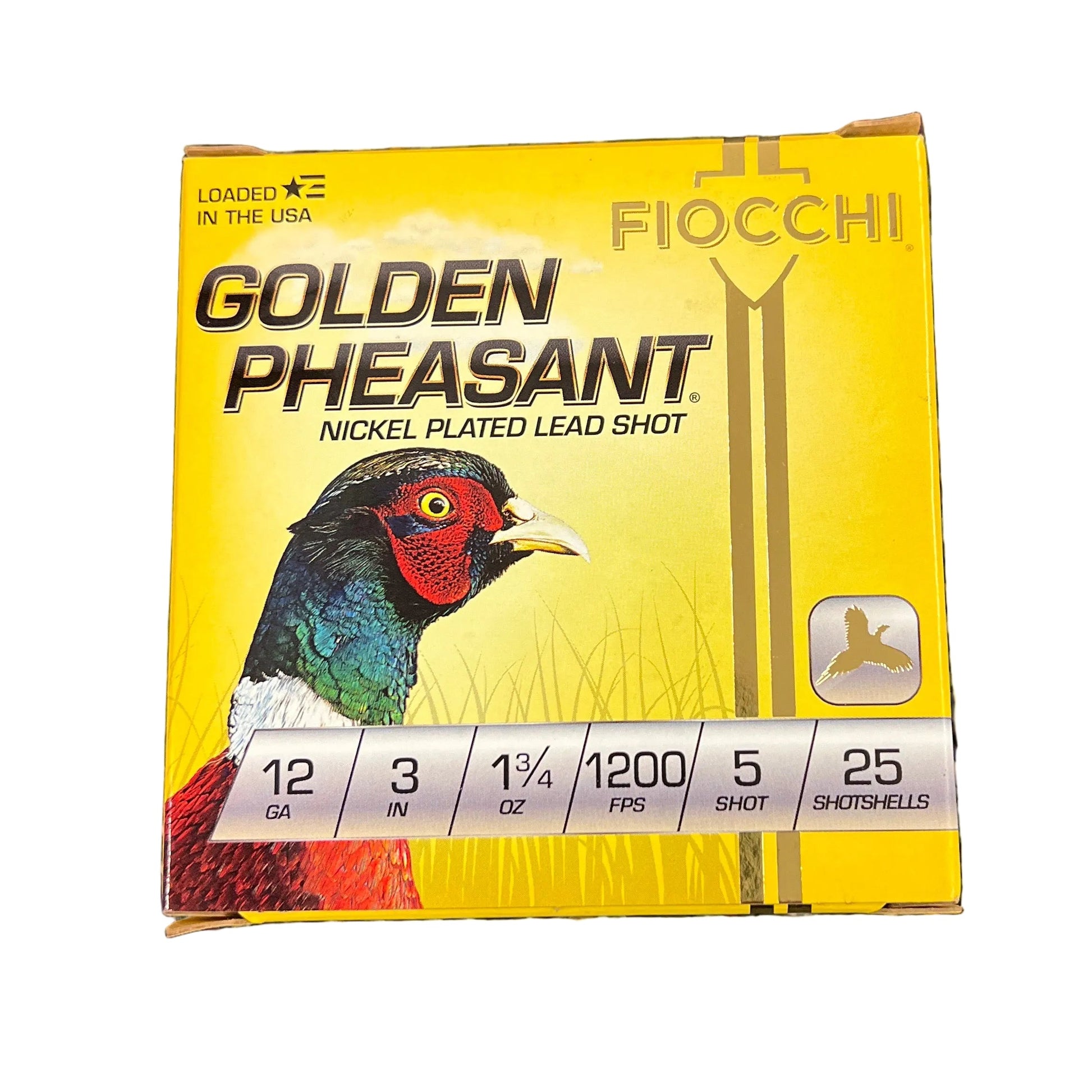 Fíocchi Golden Pheasant 12 gauge 3” 1 3/4 oz of Nickel platted #5 1200fps