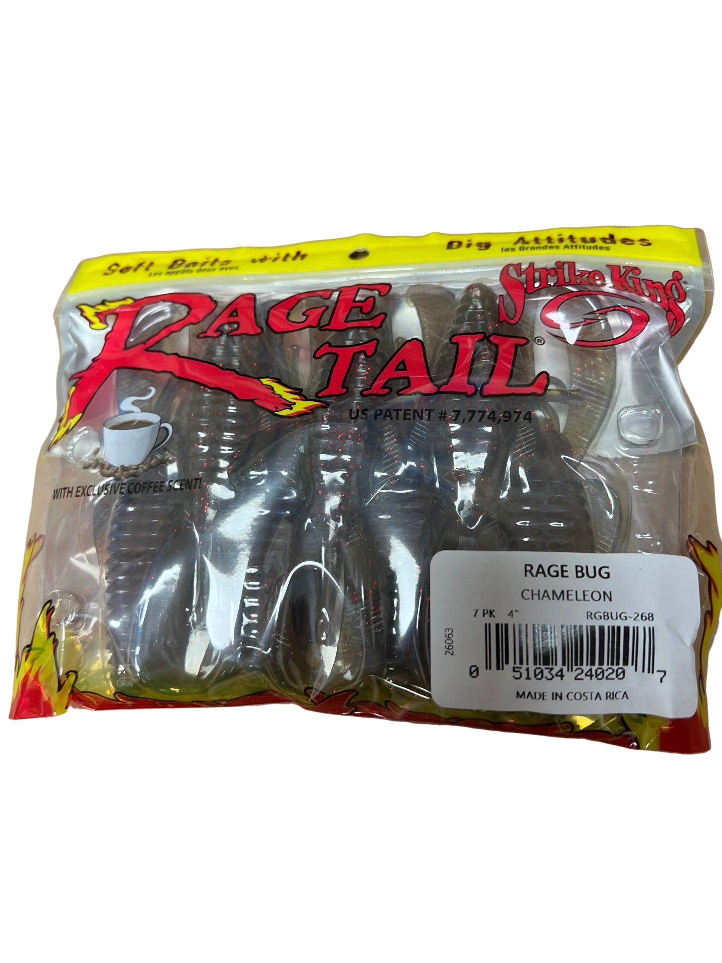 Strike King rage tail soft bait 7pack 4inch