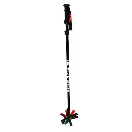 MojMOJO Pick Stick magnetic shotgun shell retriever — collapsible pole picking up spent hulls in a dove fieldo Pick Stick