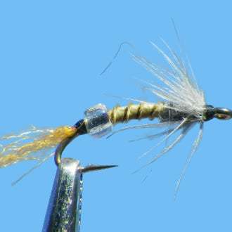 FPA Biot Emerger with beadtail shuck trailer - Olive