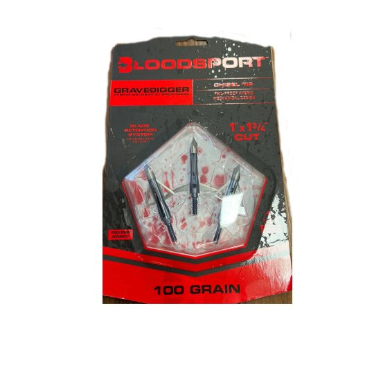 BloodSport Gravedigger Chisel Tip broadhead — fixed blade chisel tip broadhead for elk and deer bowhunting in Colorado, available at Glenwood Springs Outdoors