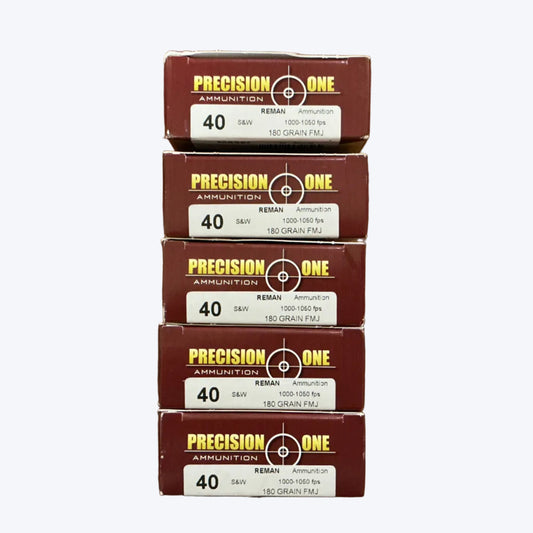 40 S&W Precision One 180gr FMJ 985 fps – 50rds