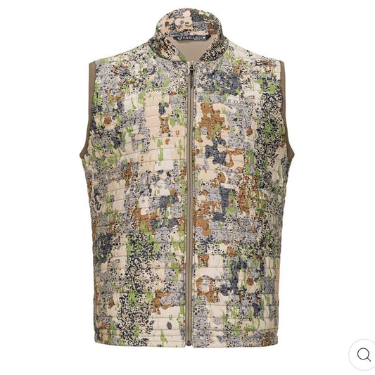 Forloh Men's Thermoneutral Down Vest — lightweight insulated hunting vest in Exposed, Black, and Deep Cover colorways