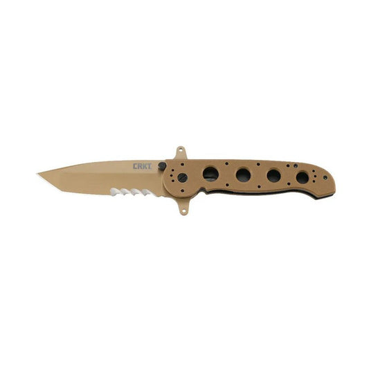 CRKT M16-14DSFG tactical folding knife with 3.875" Tanto blade, Veff Serrations, and TiN finish — available at Glenwood Springs Outdoors, Glenwood Springs, CO