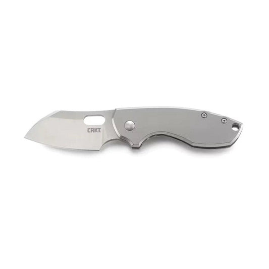 CRKT Pilar compact folding EDC knife with stainless steel handle and satin full-flat grind blade — available at Glenwood Springs Outdoors, Glenwood Springs, CO