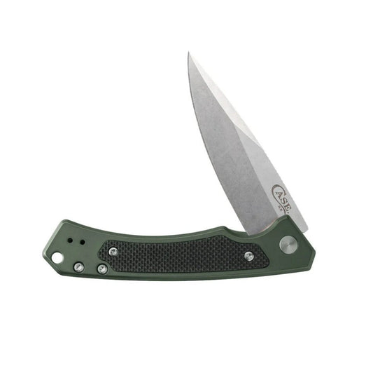 Case Marilla OD folding EDC knife with 35VN stainless drop point blade, anodized aluminum and G-10 handle, made in USA — available at Glenwood Springs Outdoors, Glenwood Springs, CO