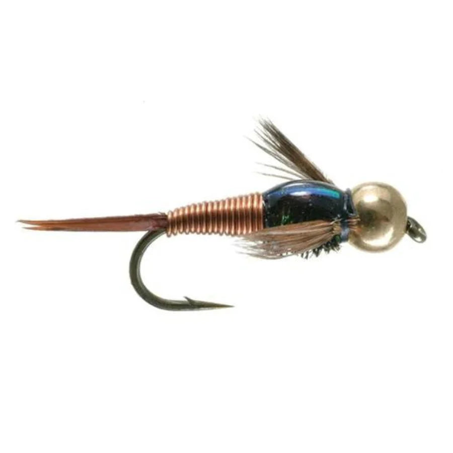 Classic Copper John attractor nymph sizes #10, #12, #16, and #20 — proven trout fly for the Roaring Fork and Frying Pan rivers, available at Glenwood Springs Outdoors, Glenwood Springs, CO