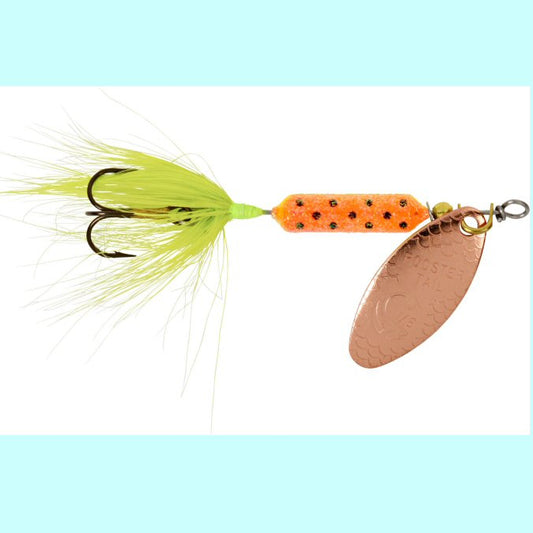 Worden's Rooster Tail 1/6 oz 210 Inline Spinner - Copper Tinsel Black CTBL