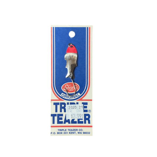 Shoff's Original Triple Teazer spoon lure — brass body with flash finish for trout and kokanee trolling
