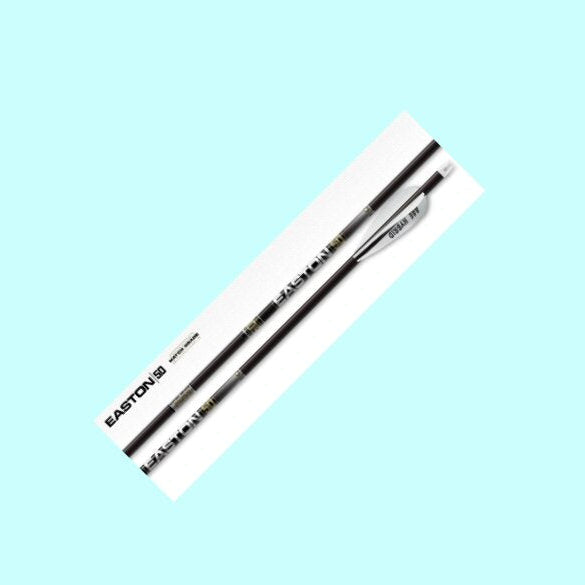 Easton Match Grade 5.0 pre-fletched carbon arrow, 340 spine, 5mm slim diameter, cut to length options