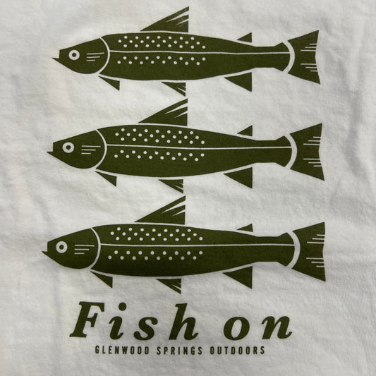 White "Fish On" T-Shirt | Glenwood Springs Outdoors