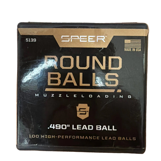 Speer .490 inch pure lead round balls for .50 caliber muzzleloader patched round ball loads