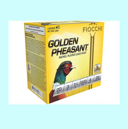 Fiocchi 20 Gauge Golden Pheasant 3" 1 1/4oz 1200fps #4 shot