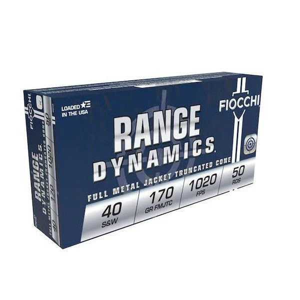 Fiocchi Range Dynamics .40 S&W 170gr Full Metal Jacket 50-round box pistol range ammunition