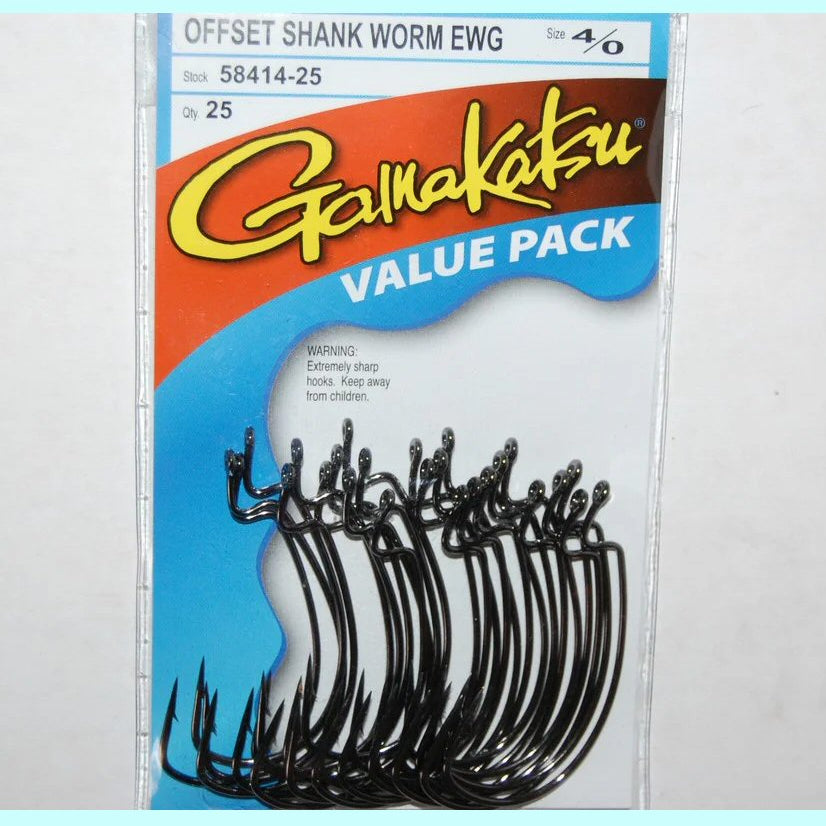 Gamakatsu Offset Shank Worm Ewg 25pk