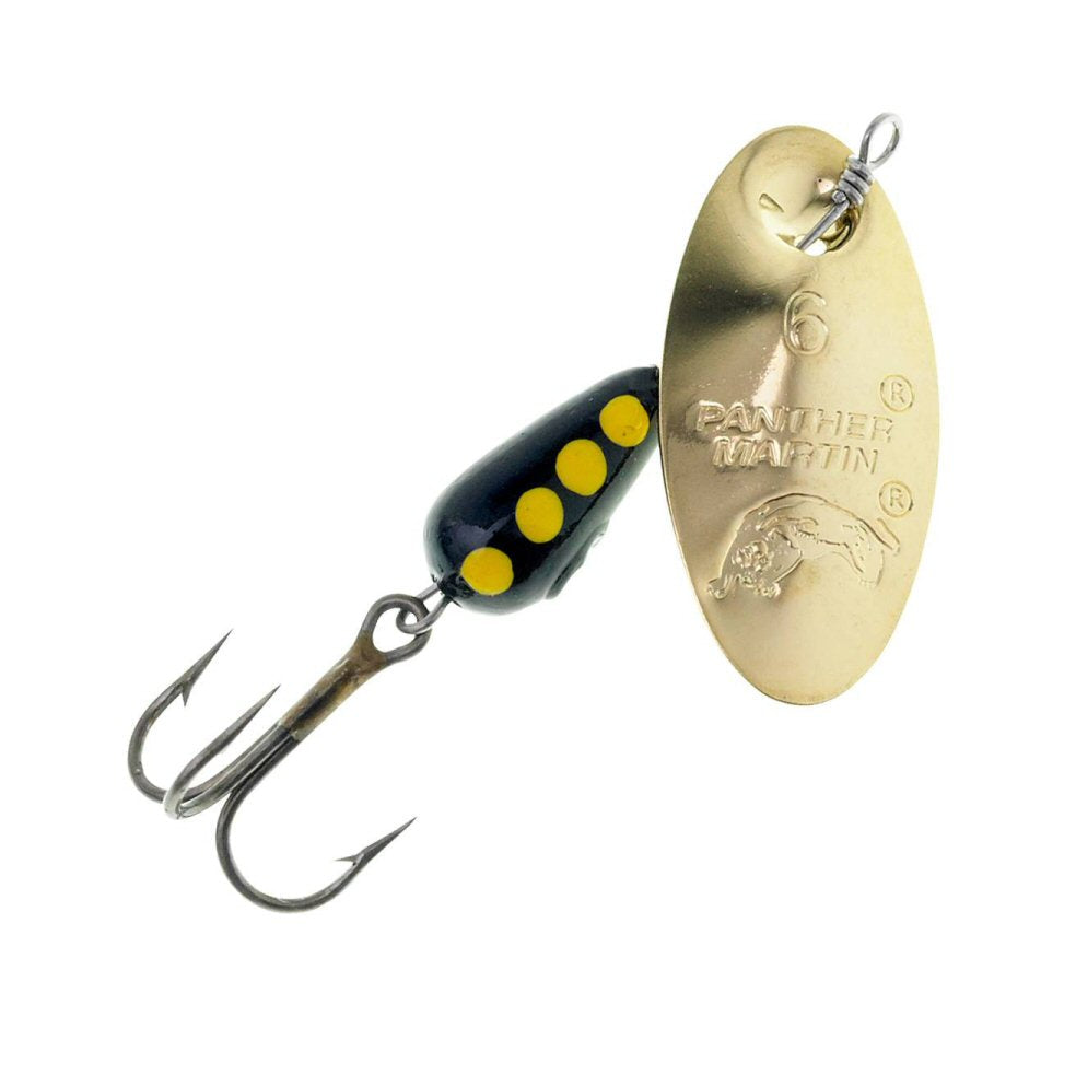 Panther Martin 1/8oz Gold Spinner — classic all-conditions inline trout spinner for Colorado rivers and streams, available at Glenwood Springs Outdoors