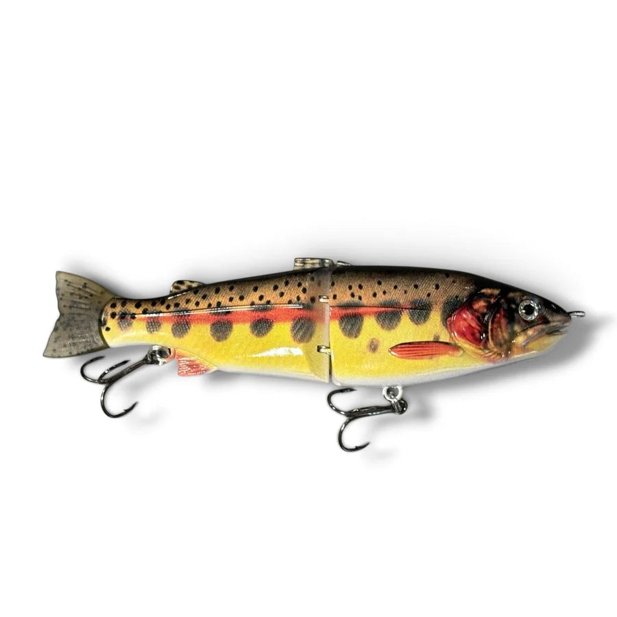Dynamic Lures 7 inch glide bait in Golden Trout color pattern for trout and bass fishing