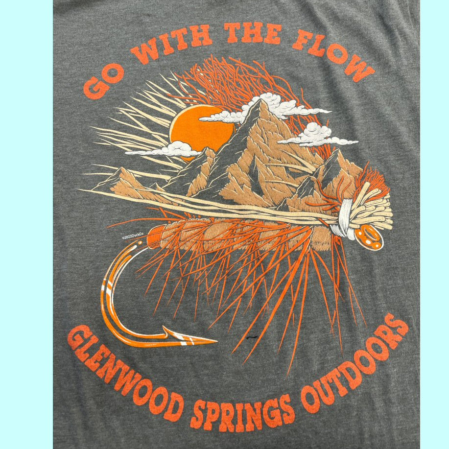 Olive Green "Go with the Flow" T-Shirt | Glenwood Springs Outdoors