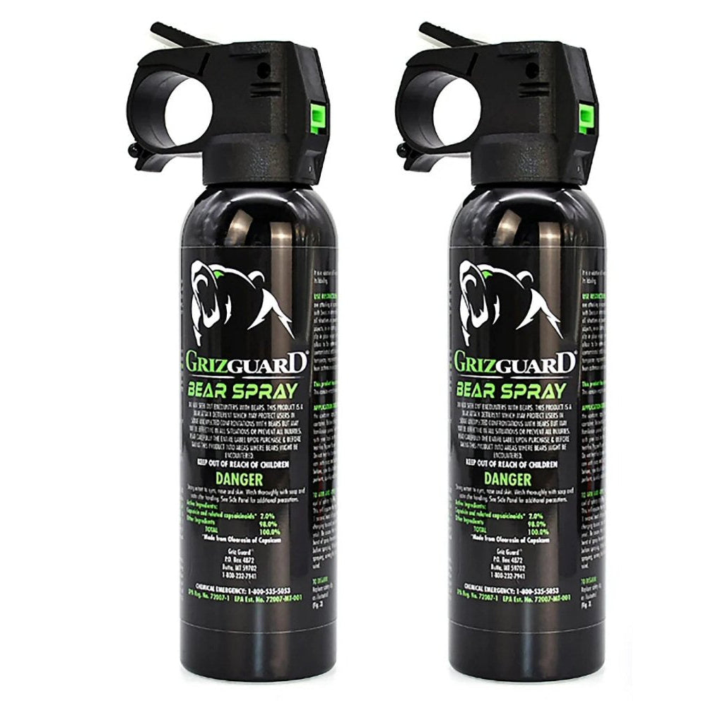 GrizGuard bear spray two pack — EPA-registered capsaicin bear deterrent for backcountry hiking and hunting in Colorado