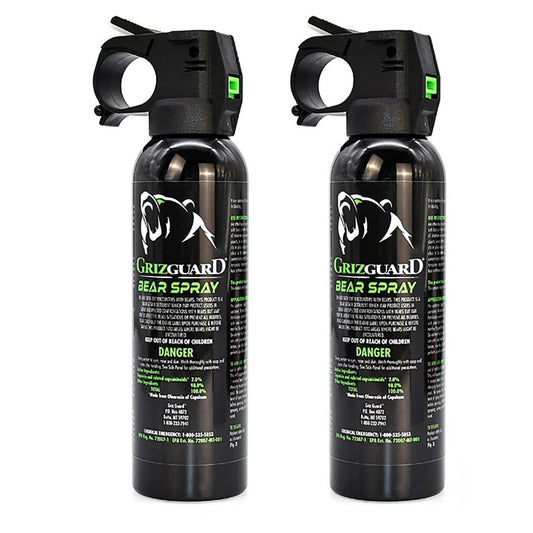 GrizGuard bear spray two pack — EPA-registered capsaicin bear deterrent for backcountry hiking and hunting in Colorado
