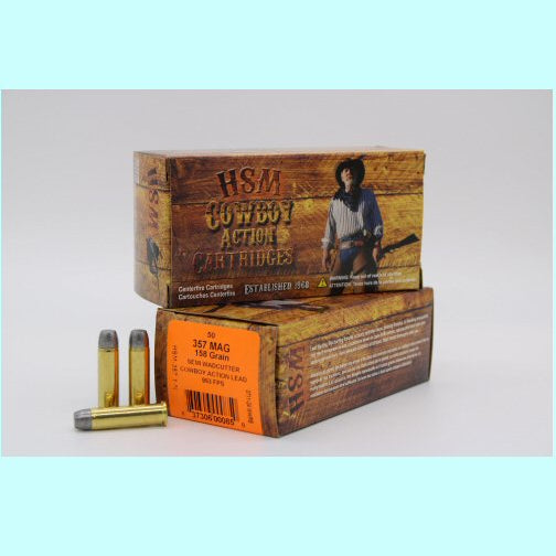 357 Magnum HSM Cowboy Action 825 fps 158 Grain SWC 50 Rounds