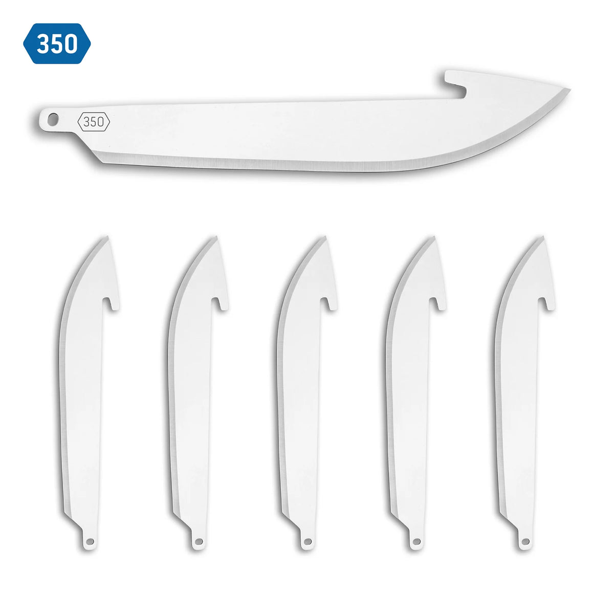 Outdoor Edge RazorSafe 3.5" Drop Point Replacement Blades – 6-Pack, 420J2 Stainless for Razor EDC Lite