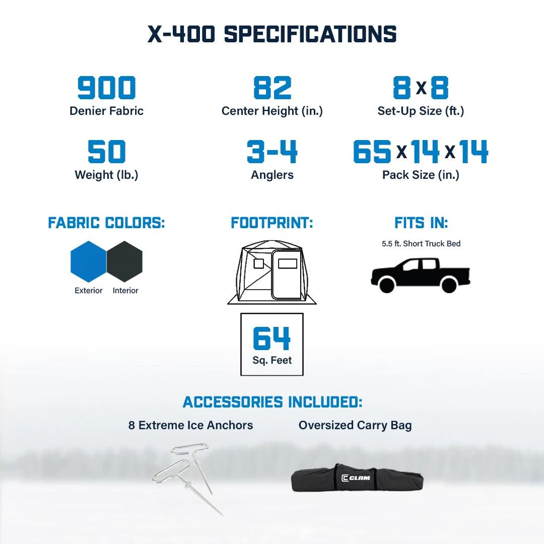 Clam X400 Thermal Ice Fishing Tent
