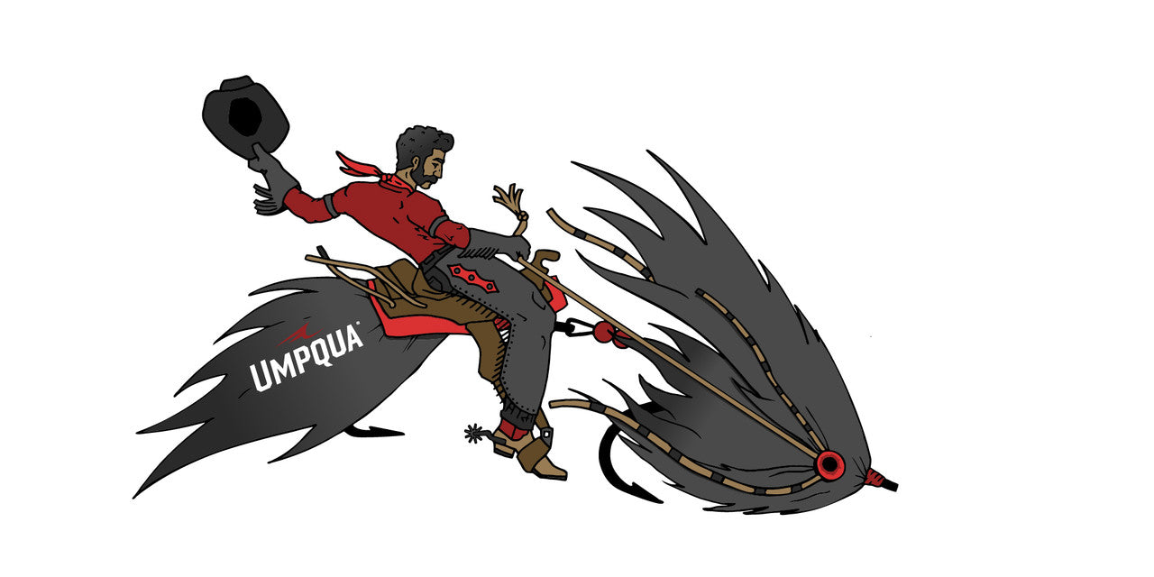 Umpqua Streamer Cowboy Sticker
