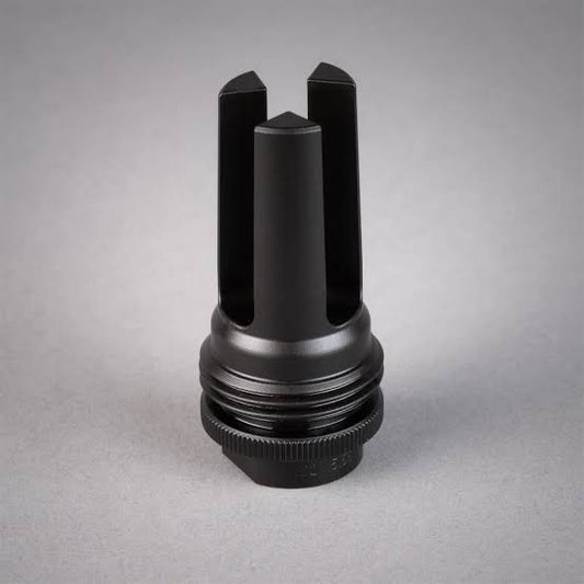 SureFire ASR Flash Hider in 1/2x28 threading for 9mm PCC and AR pistol builds, compatible with ASR quick-detach suppressors