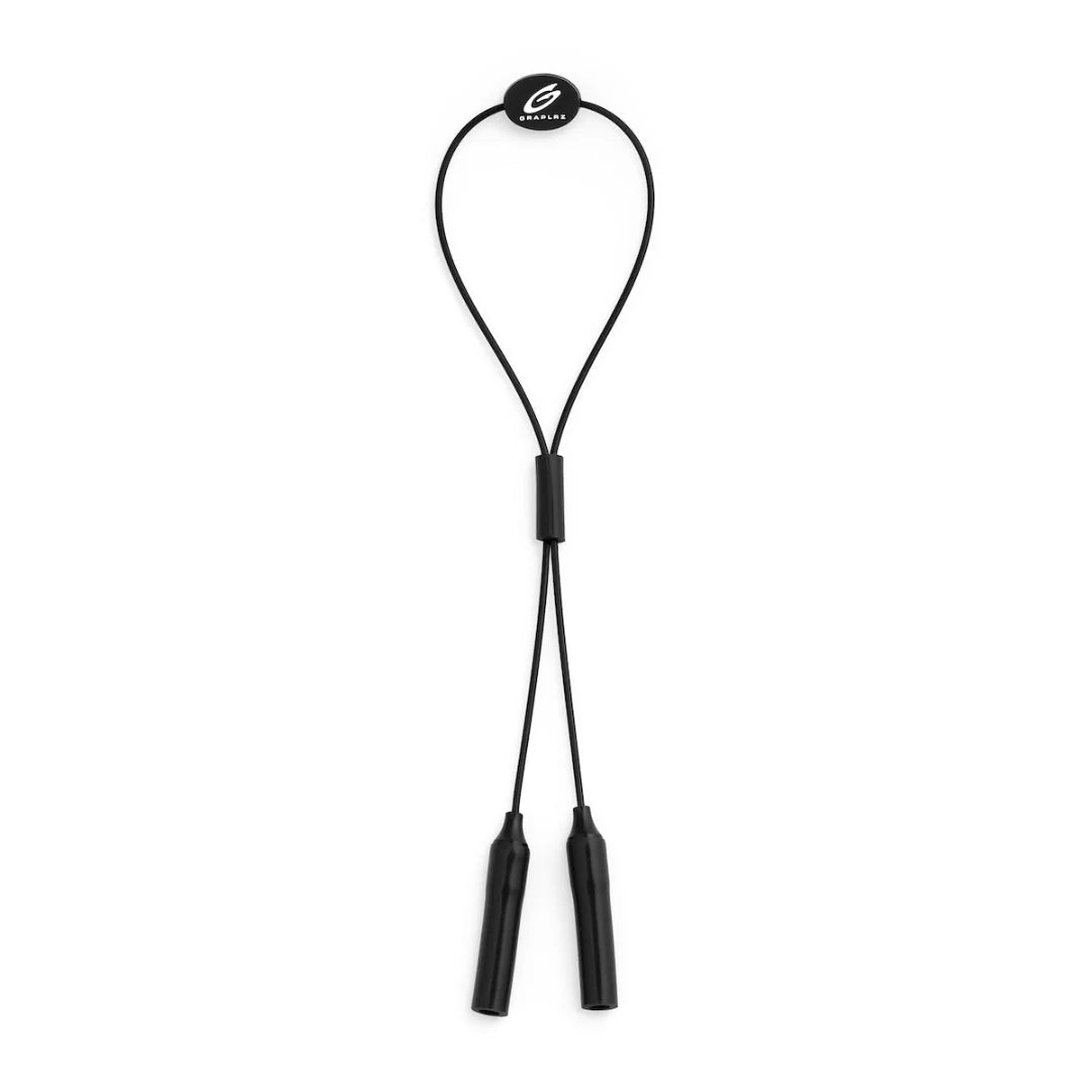 Graplrz Adjustable Sunglass Retainer – Black | Stainless Cable Eyewear Strap for Fly Fishing & Outdoor Use
