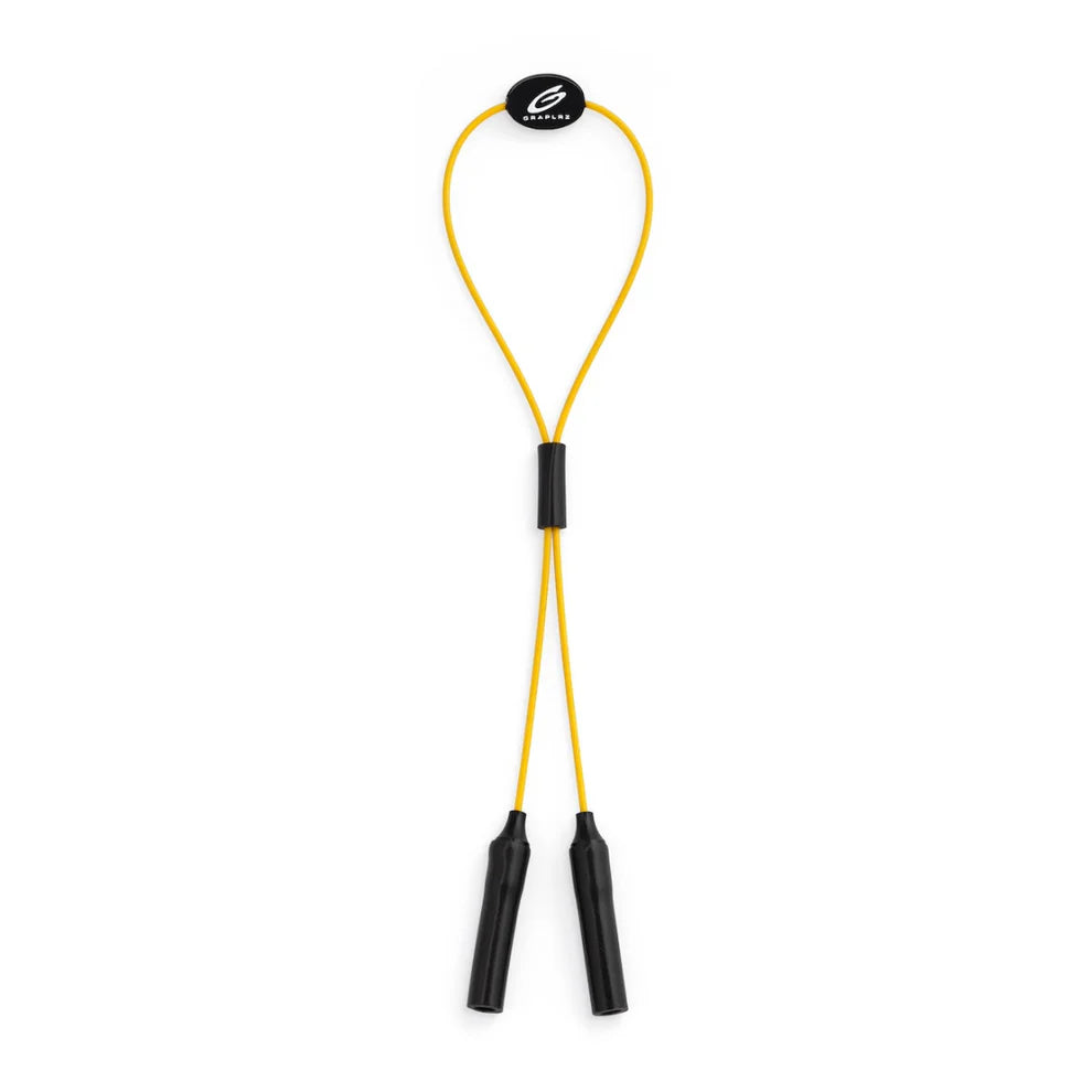 Graplrz Adjustable Sunglass Retainer – Yellow | Stainless Cable Eyewear Strap for Fly Fishing & Outdoor Use