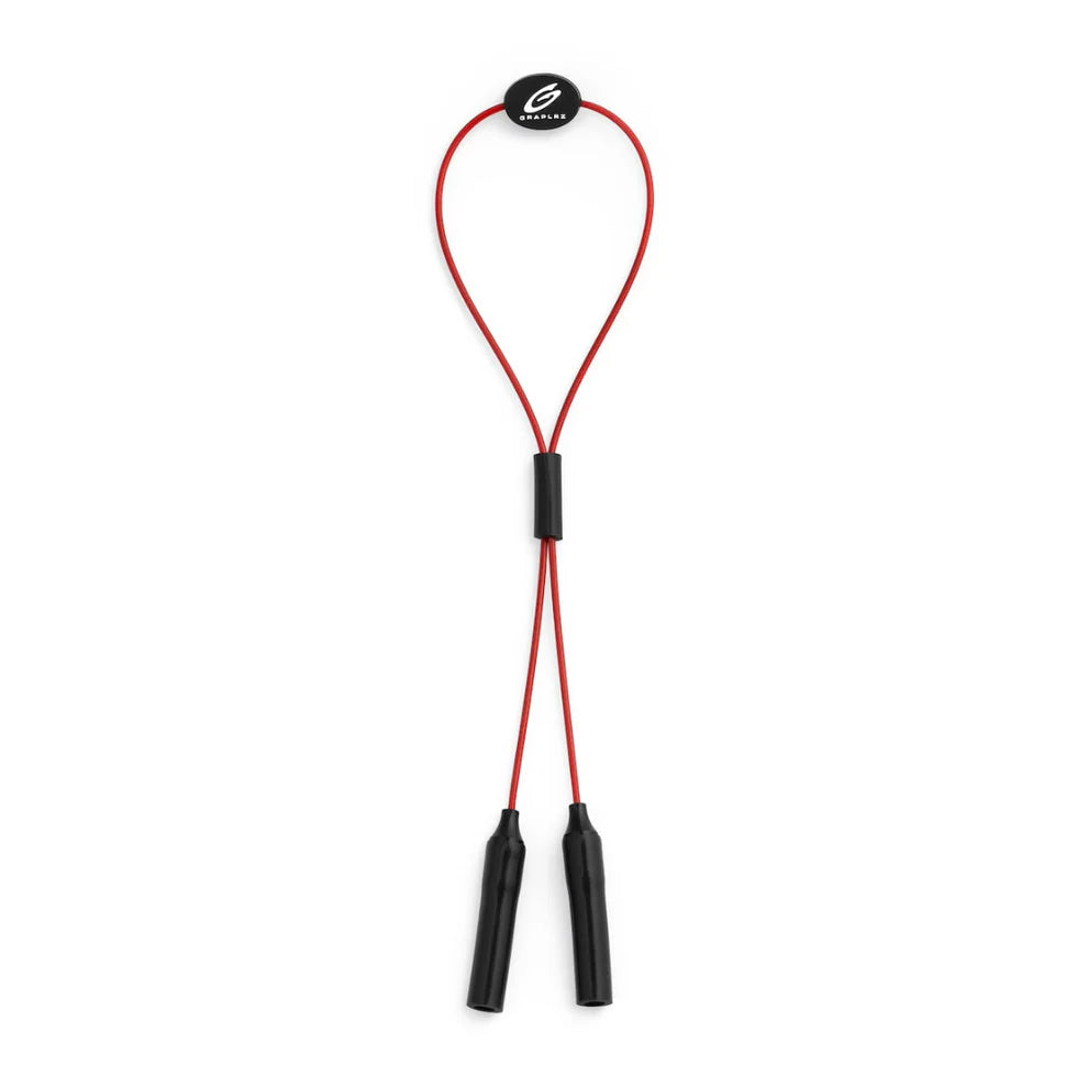 Graplrz Adjustable Sunglass Retainer – Red | Stainless Cable Eyewear Strap for Fly Fishing & Outdoor Use
