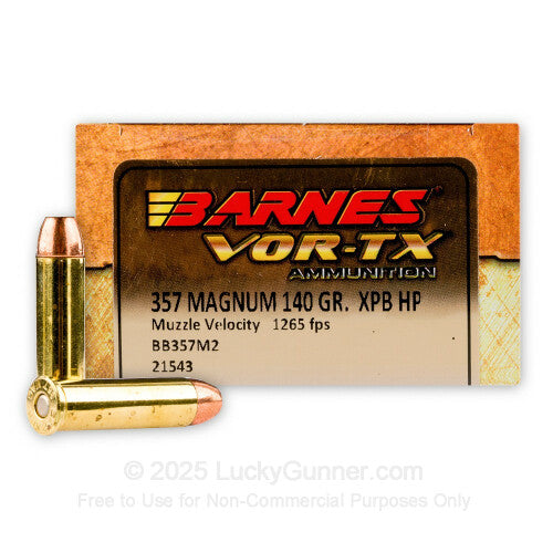 357 Magnum Barnes VOR-TX 1265 fps 140 Grain XPB HP 20 Rounds