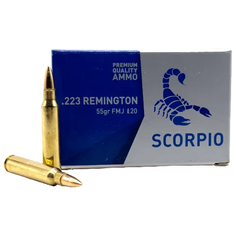 223 Rem Scorpio 65gr FMJ 3100 fps 20rds
