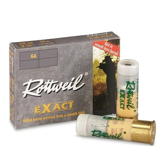 ROTTWEIL EXACT AMMUNITION - 20 GAUGE - 2 3/4" - LEAD 15/16 - 5 ROUNDS