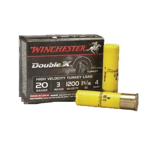 Winchester Double X High Velocity Turkey Load 20ga 3” 1200fps 1 5/16oz #4 shot
