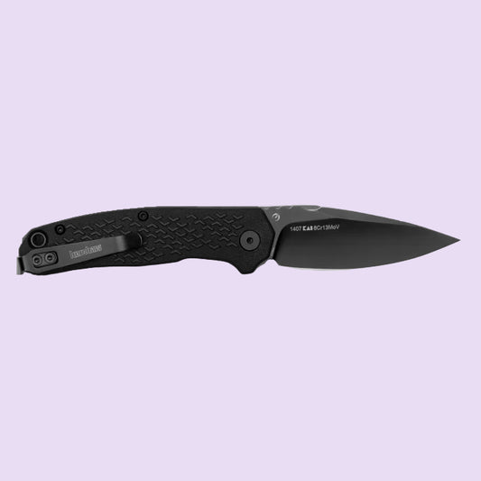 Kershaw Conduit Tactical Folding Knife – Black Spear Point Assisted Opening Pocket Knife