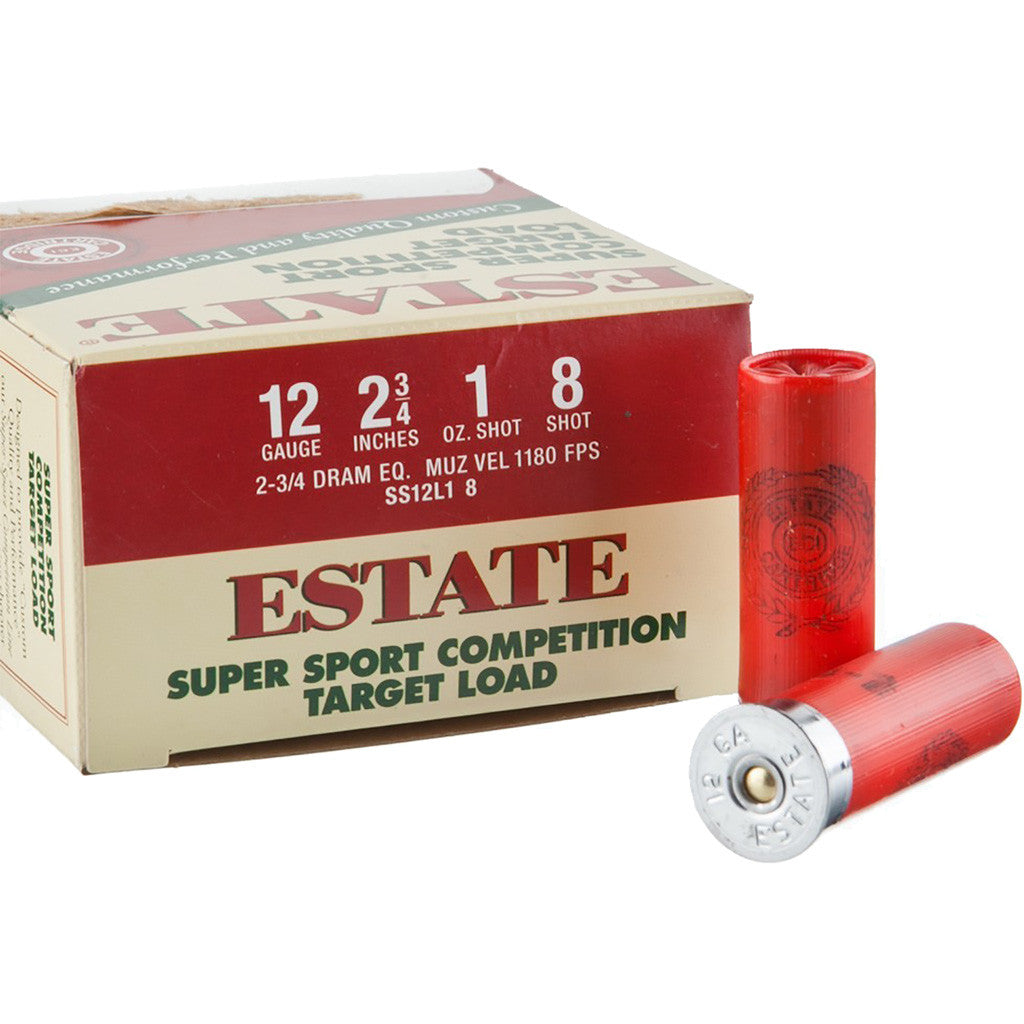 Estate Super Sport 12GA 2 3/4 1OZ 1180FPS #8 CASE
