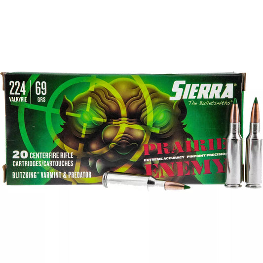 224 Valkyrie Sierra Prairie Enemy 69gr BlitzKing 3125 fps 20rds