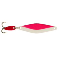 Bay De Noc Do-Jigger ice fishing jig in Magenta Glo — teardrop jigging lure for walleye and perch