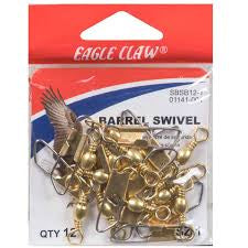 Eagle Claw Barrel Swivel with Safety Snap – Size 7 (20-Piece Pack)
