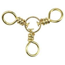 Eagle Claw Three-Way Swivel – Size 10 Brass (12-Piece Pack)