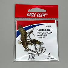 Eagle Claw Bait Holder Hooks – Worm & Chunk Bait, Size 4, Pack of 10