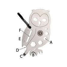 UTSI Owl-shaped pocket multitool — compact EDC tool with screwdriver, bottle opener and wrench
