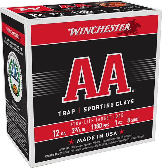 Winchester AA Xtra-Lite 12ga Target Load 1oz. 8# 1180FPS - Case