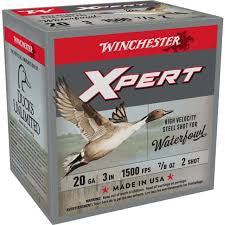 Winchester Super X Waterfowl Xpert High Velocity Steel Shot 20ga 3” 7/8oz. 1500FPS #2 - Case