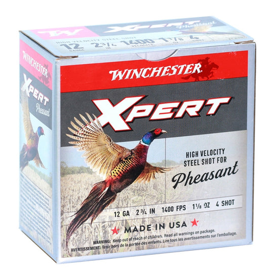 Winchester Xpert Pheasant High Velocity Steel Shot 12ga 2 3/4 1400FPS 1 1/8oz. #4 - Case