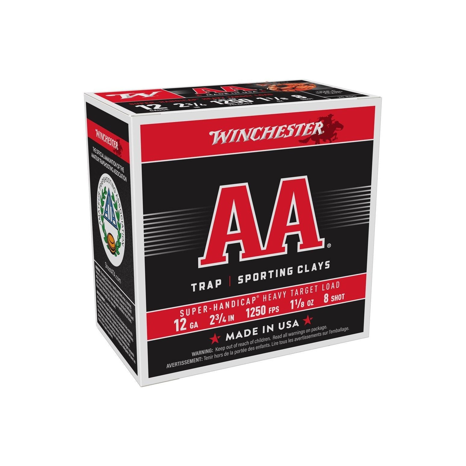 Winchester Double A Super Handicap Heavy Target Load 12ga 2 3/4”1180FPS #8 - Case