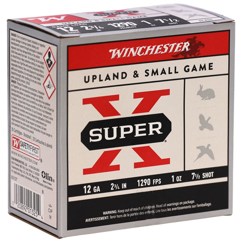 Winchester Super X Game Loads 12ga 2 3/4” 1290FPS 1oz. #7.5 - Case